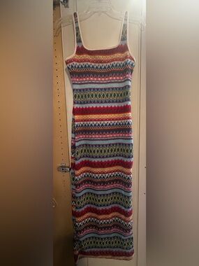 SHEIN Multicolor Patterned Knit Maxi Dress